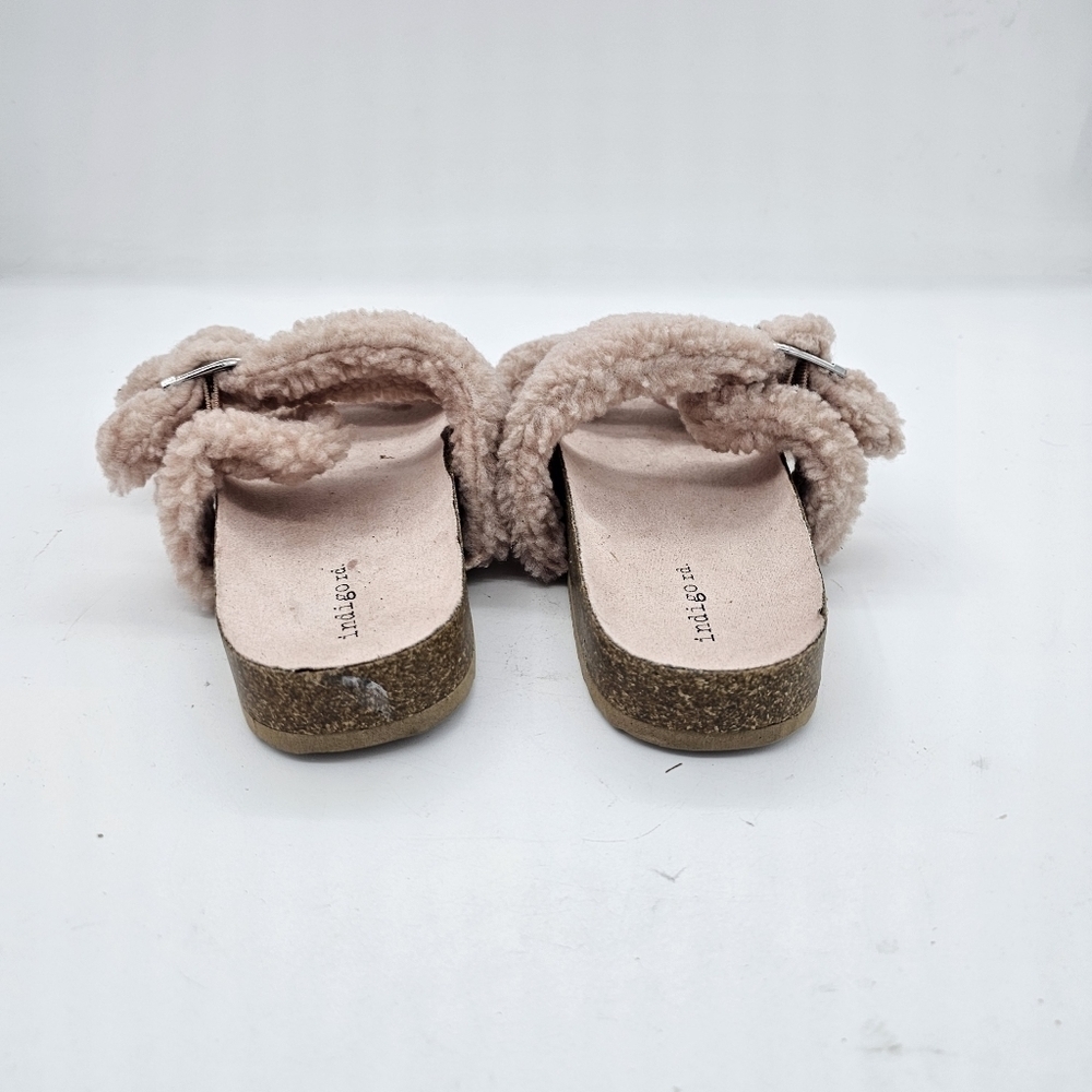 NWOB Indigo Rd Sally2 Womens Pink Faux Fur Slip On Slides Sandals Shoe Size 10 - Picture 4 of 10